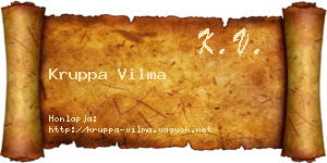 Kruppa Vilma névjegykártya